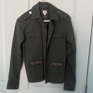 a new day Dark Green Jacket with Beaded Accents